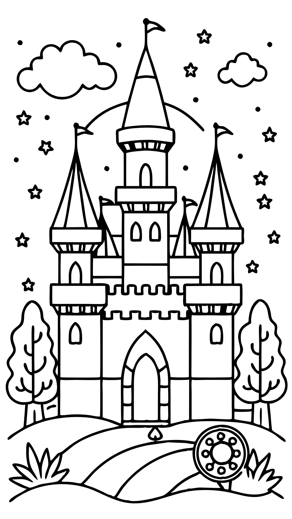 coloriage de château de princesse